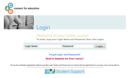 Connect for Education Login Page